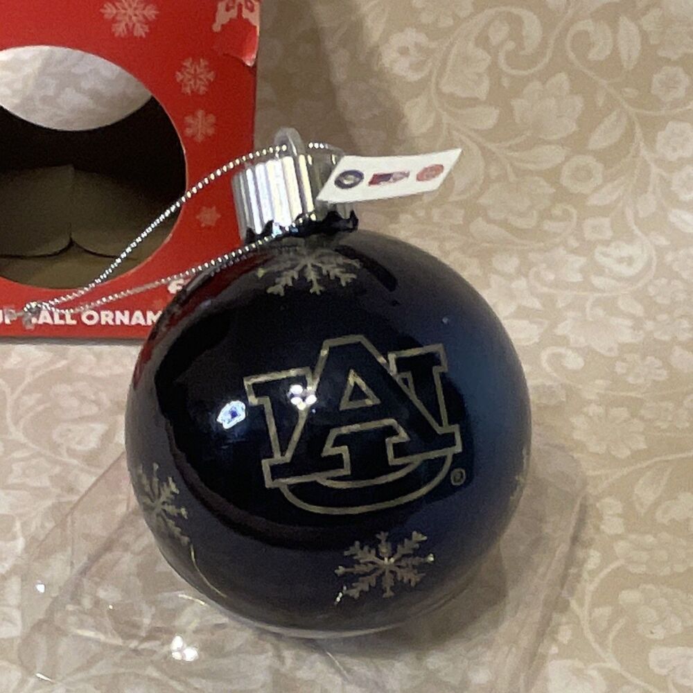 FOCO Auburn Tigers Light Up Blue Ball Christmas Tree Ornament